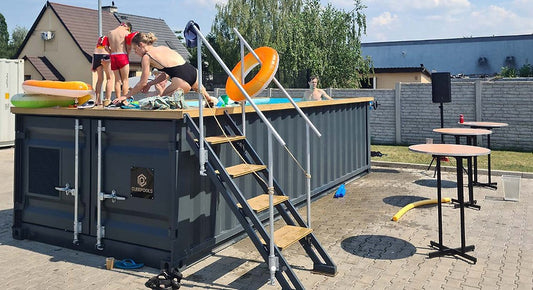 Piscina contenedor 6,2mx 2,5m lista para usar, Paquete Confort