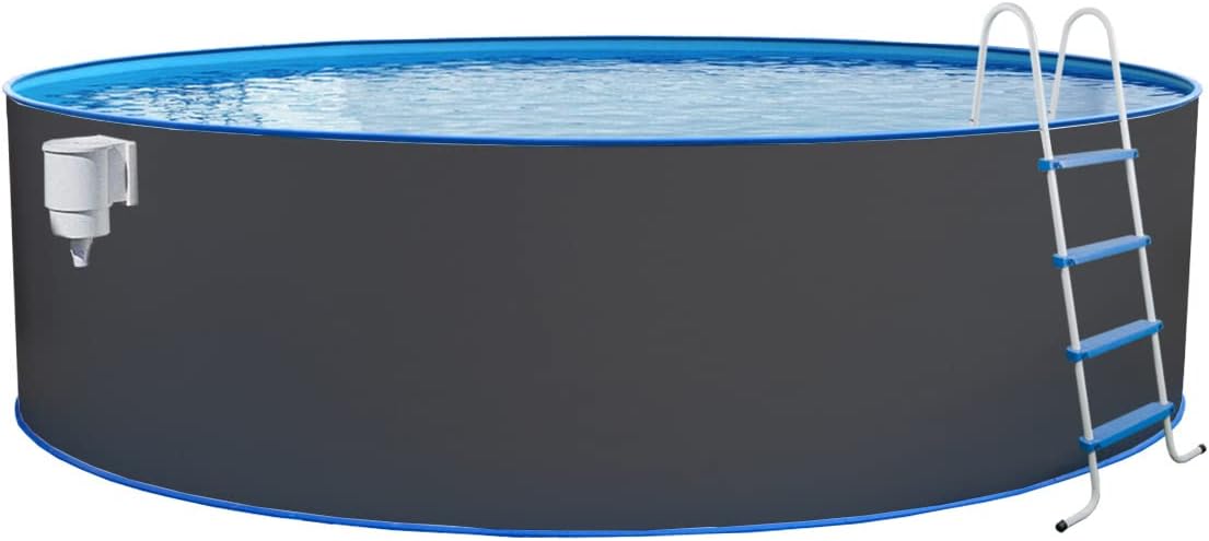 Piscina de Pared de Acero, 350 x 120 cm, Color Antracita&nbsp;
