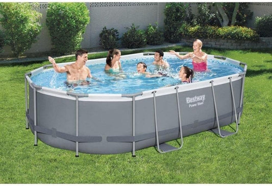 Piscina elevada de acero eléctrico 56448-3 de 488 x 305 x 107 cm&nbsp;