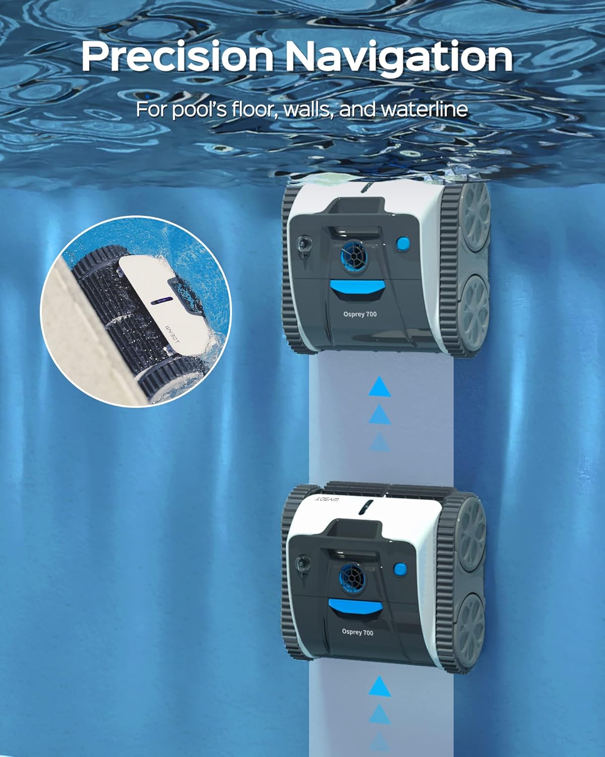Robot Limpiafondos Piscina y Paredes para Aspirador Piscinas de hasta 120m²