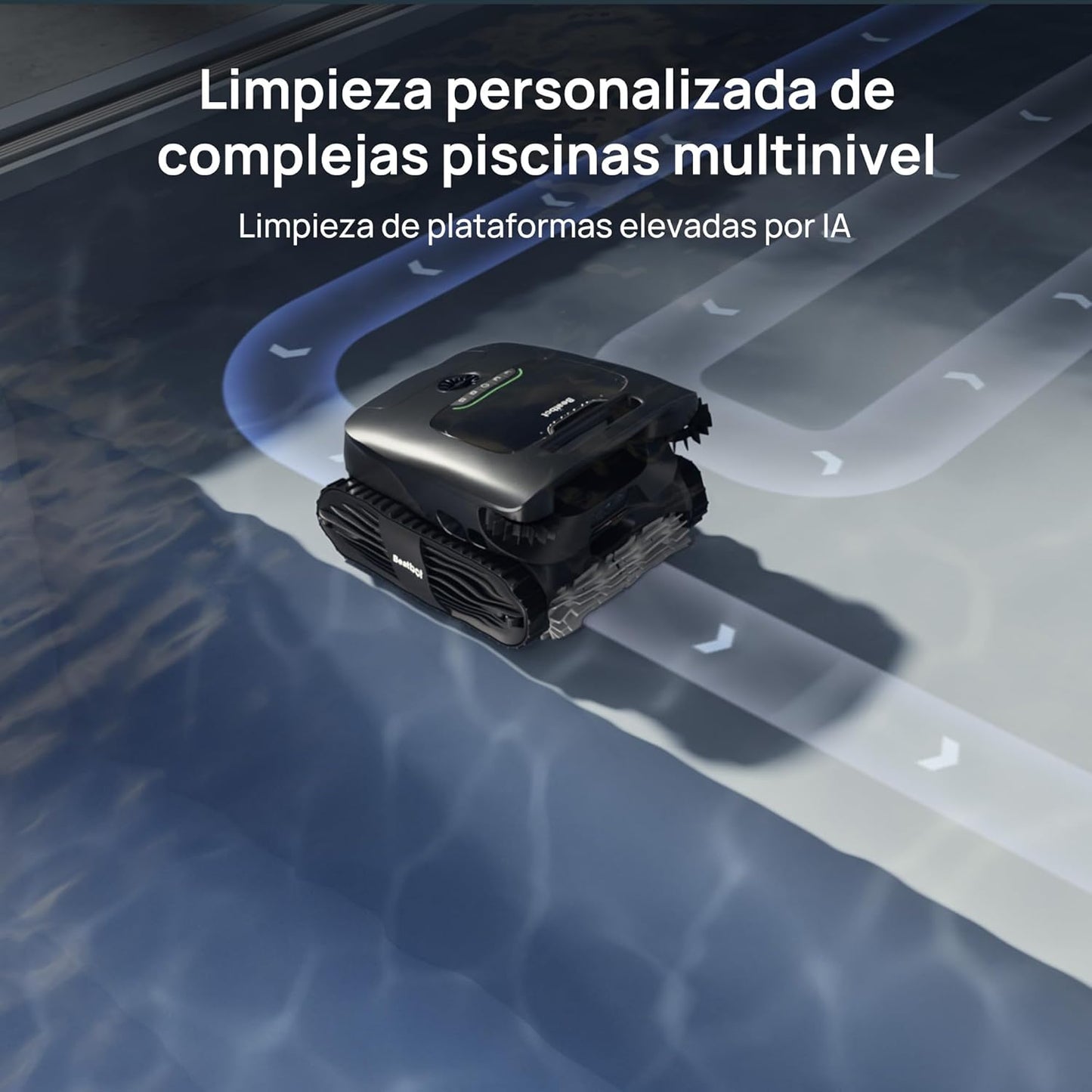 Robotic limpiafondos inalámbrico, Mapeo HybridSense AI, Limpieza Completa 5 en 1