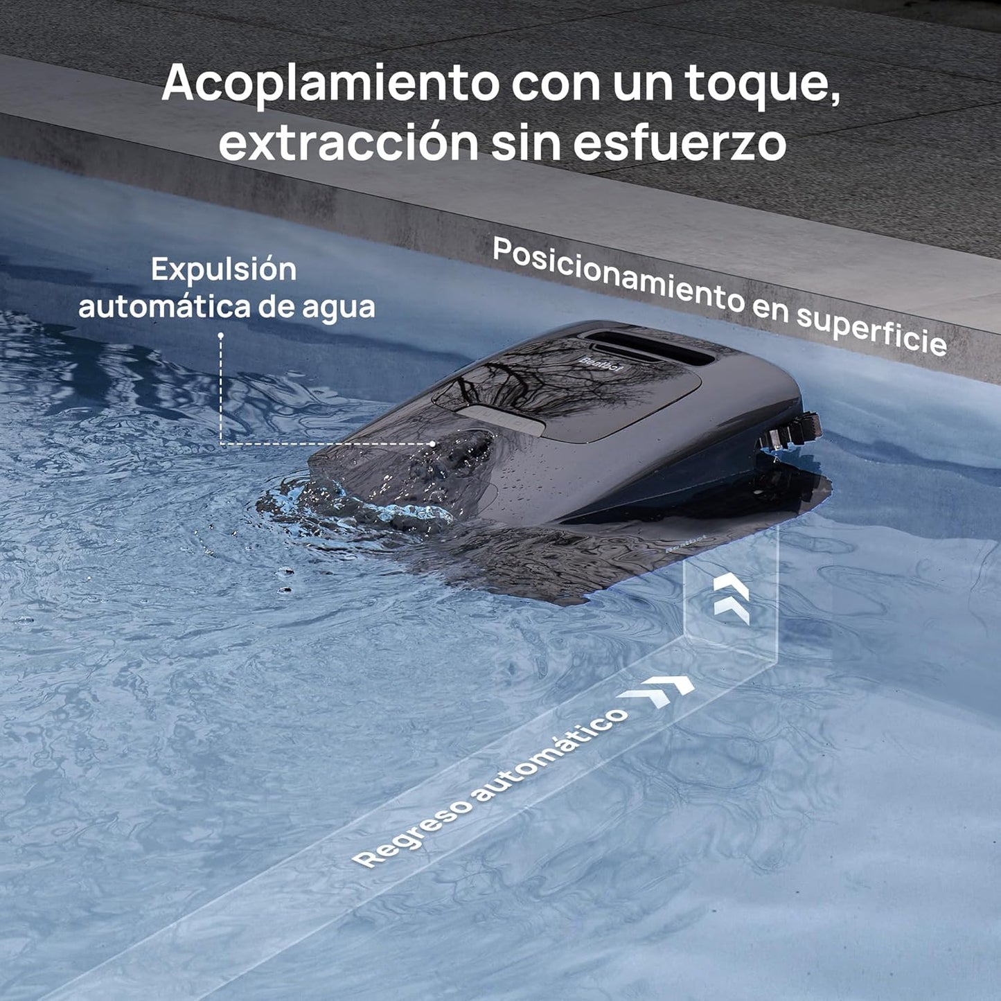 Robotic limpiafondos inalámbrico, Mapeo HybridSense AI, Limpieza Completa 5 en 1