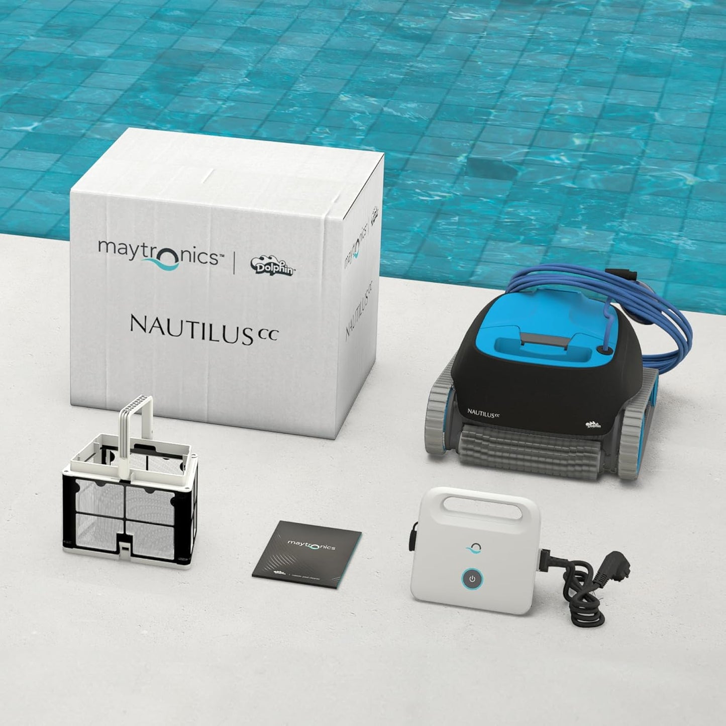 Robot limpiafondos automático para Piscinas enterradas y Desmontables de 10m