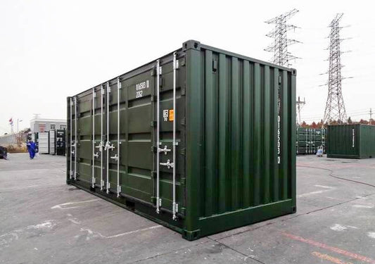 Contenedor Verde de 20 Pies con Lado Abierto