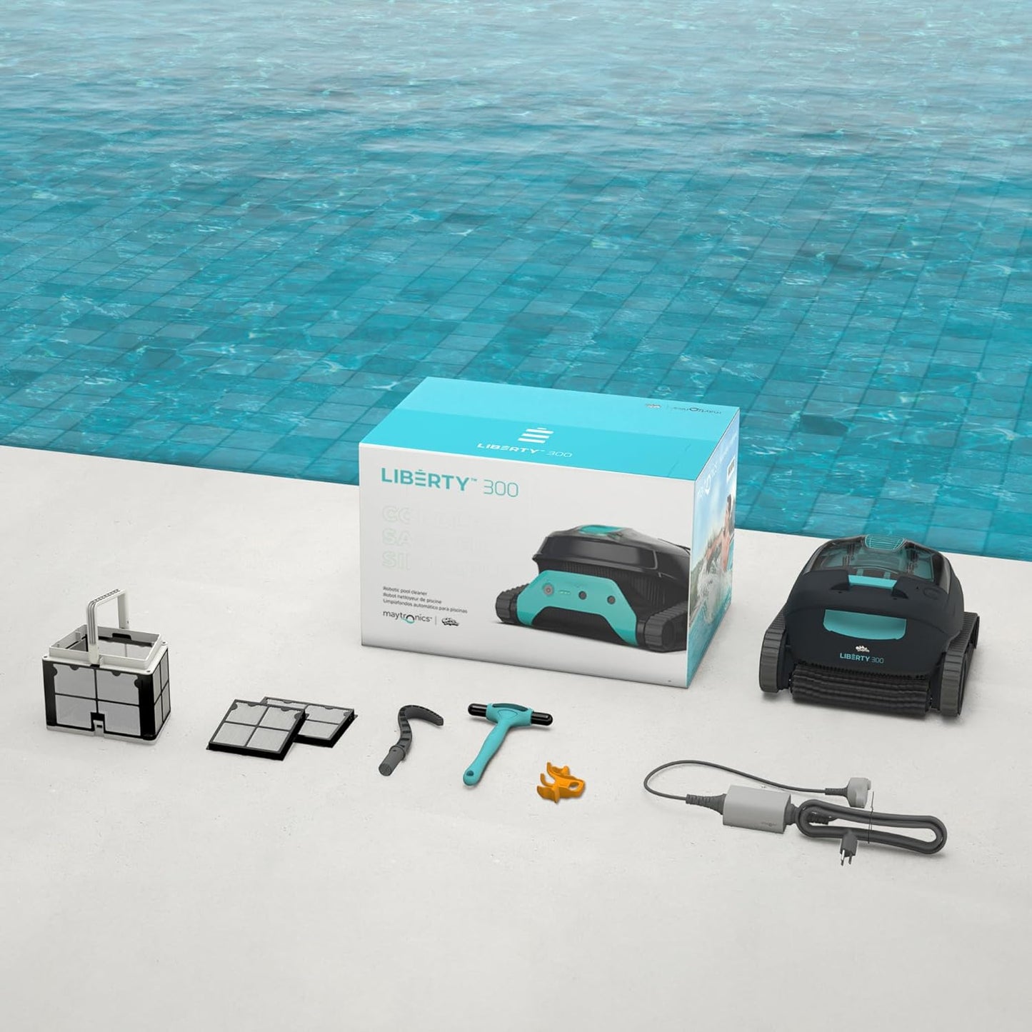 Robot limpiafondos automático con batería para Piscinas enterradas de 10m