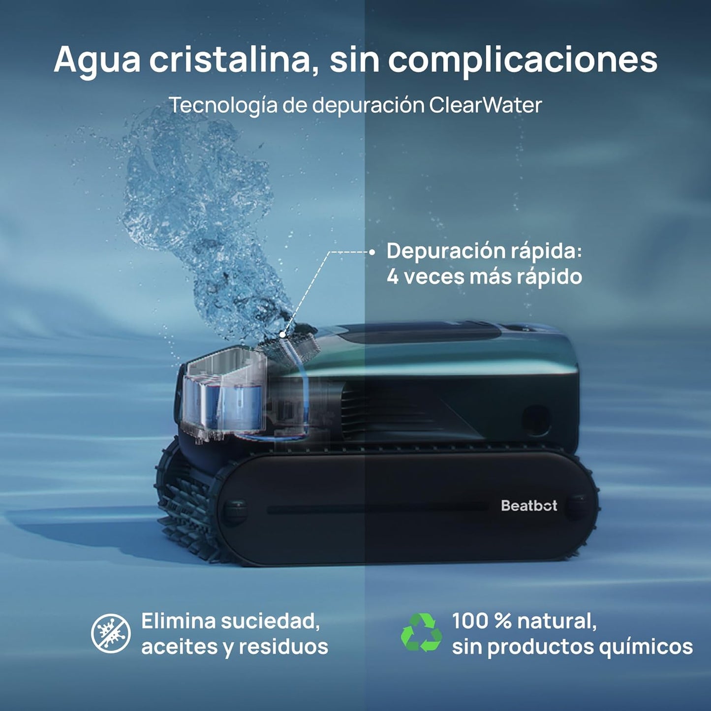 Pro Cordless Robotic limpiafondos inalámbrico, Limpia el Suelo, Las Paredes