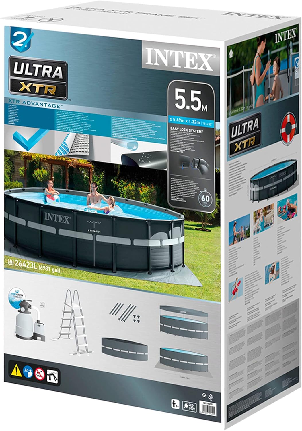 Piscina elevada redonda Ultra XTR Frame 549x132 cm con depuradora