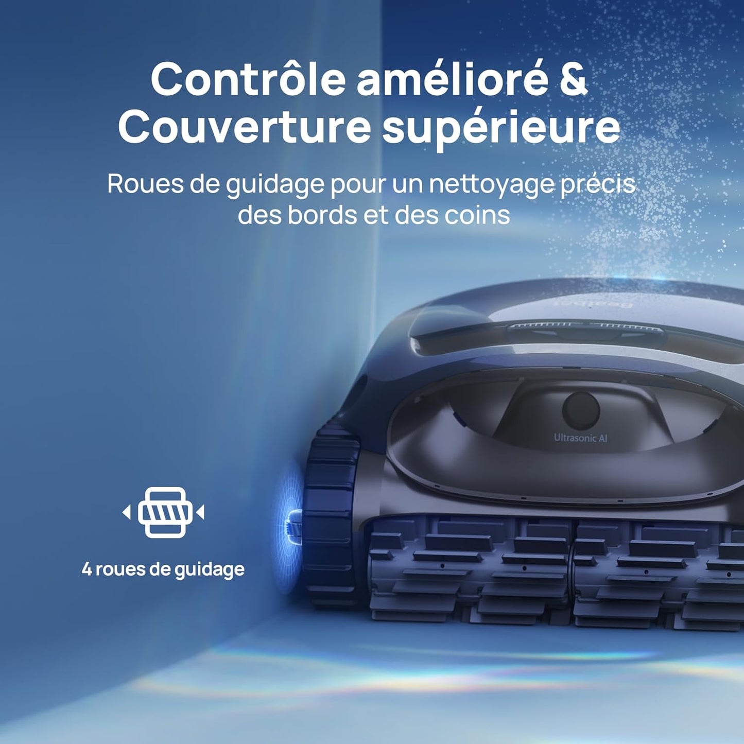 Robot Pool Vacuum Cleaner limpiafondos inalámbrico, Posicionamiento Inteligente